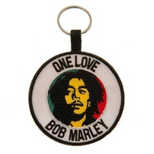 Bob Marley One Love Woven Keyring - White/Black/Yellow - One Size