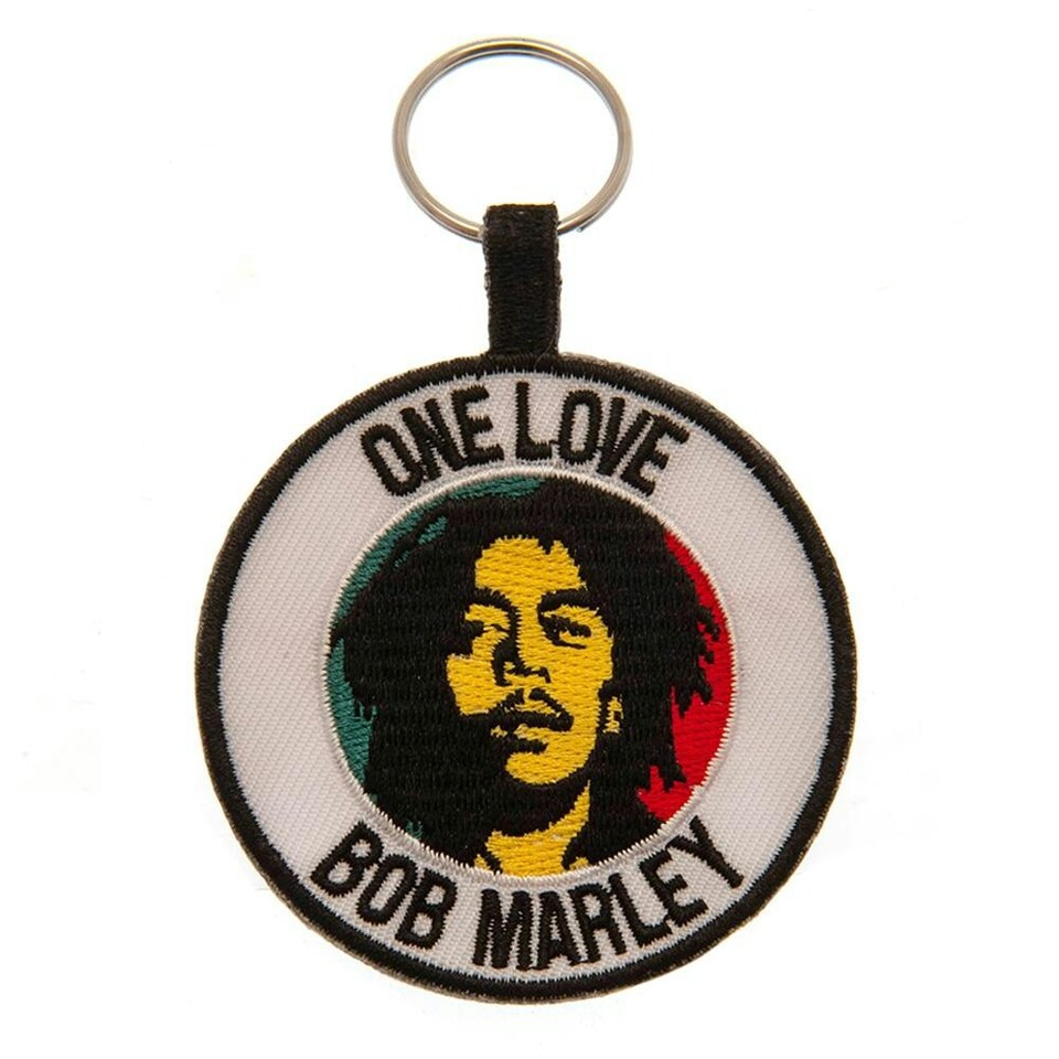 Bob Marley One Love Woven Keyring - White/Black/Yellow - One Size