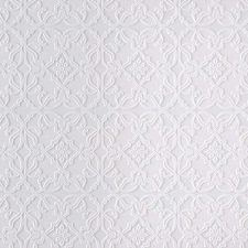 Anaglypta Maxwell Vinyl Textured Wallpaper - White - 10m x 52cm | White