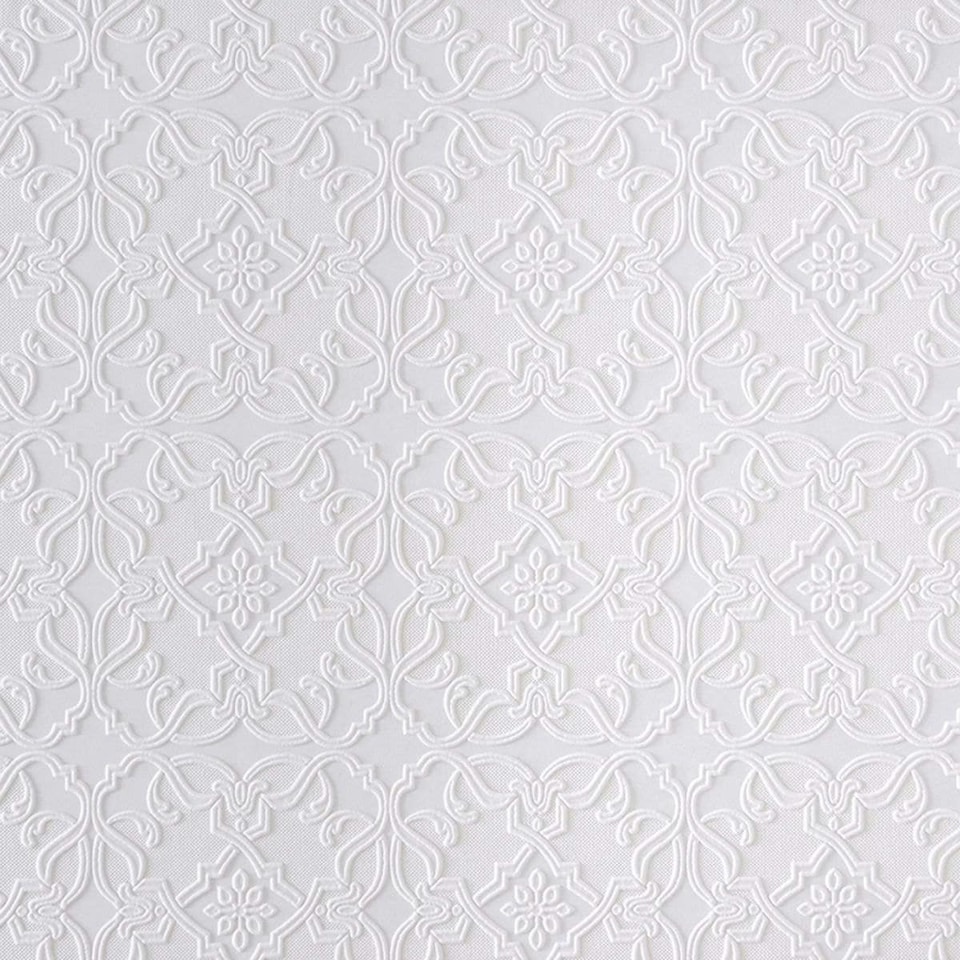 image 1 of Anaglypta Maxwell Vinyl Textured Wallpaper - White - 10m x 52cm | White