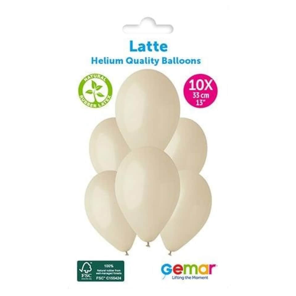 image 1 of Latte Cream Bio Latex Balloons 33cm / 13 in - Pack of 10