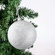 image 2 of Mid Grey Shatterproof Christmas Baubles 10cm - Pack of 3