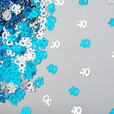 4 x 14g 40th Blue Happy Birthday Confetti