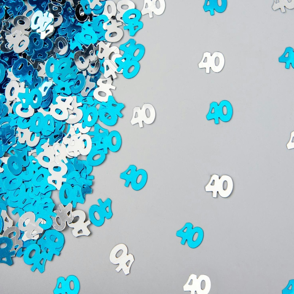 image 1 of 4 x 14g 40th Blue Happy Birthday Confetti