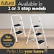 image 9 of Futura 3 Step Ladder White, Heavy-Duty Steel Folding Home DIY Step Stool with Wide Non-Slip Steps & Anti Slip Feet 150kg Capacity