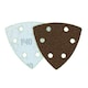 image 3 of 90mm Triangular Sanding Abrasive Discs Pads Hook Loop Backing 40 Grit 50pk