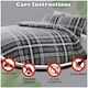 image 3 of Newton Tartan Check Duvet Cover Set Reversible Polycotton Beddings Grey | Double