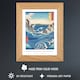 image 2 of Utagawa Hiroshige Naruto Whirlpool Awa Province Art Oak Wood Framed Wall Print | Blue