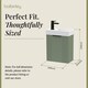 image 5 of Balterley Wall Hung Cloakroom Vanity Basin Unit with Handle Compact Bathroom Storage | Green | Satin Green | 438 x 400 x 222mm | 1