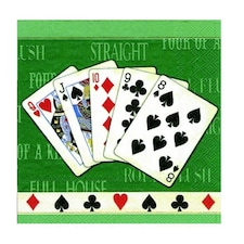 IHR  Full House Green Cocktail Napkins 25cm 3ply  20 Pack