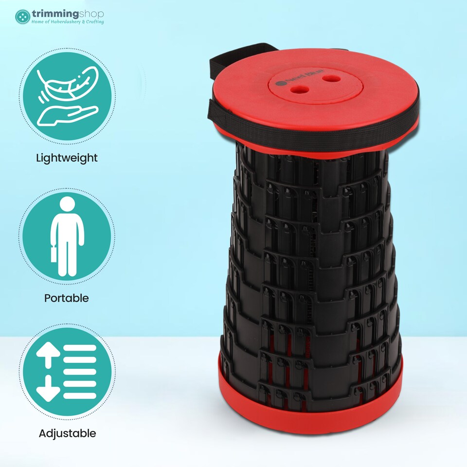 image 1 of Trimming Shop Portable Folding Stool, Telescopic Collapsible Stool