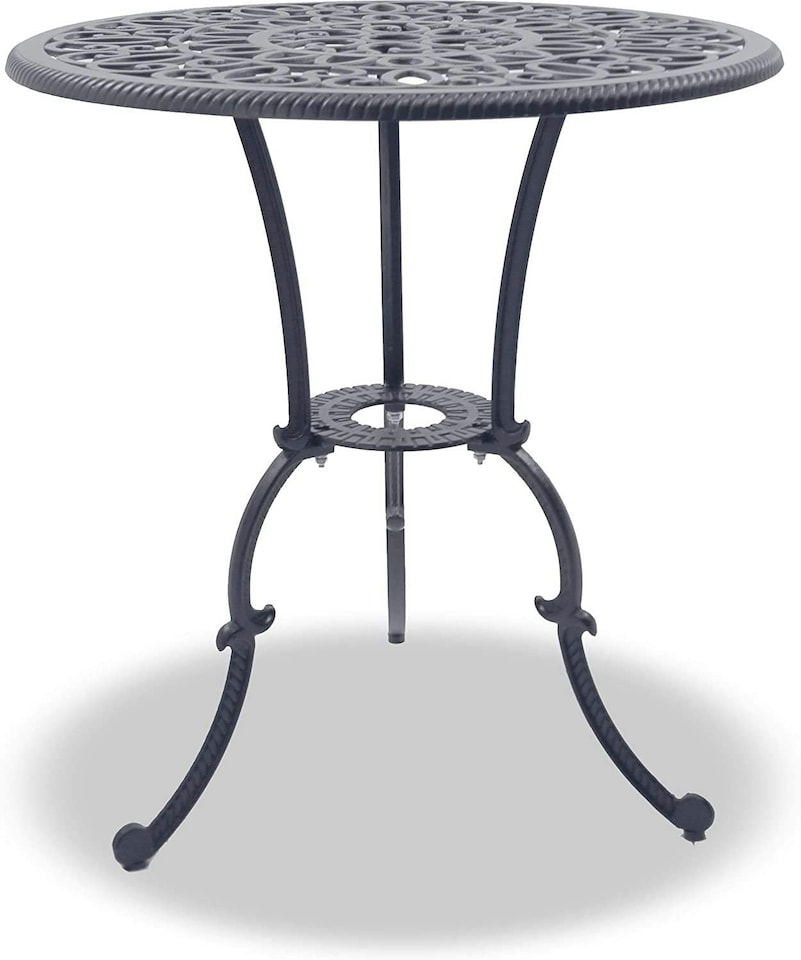 image 1 of Centurion Supports BANGUI Grey Luxurious Garden and Patio Table and 4 Large Chairs with Armrests Cast Aluminium Bistro Set