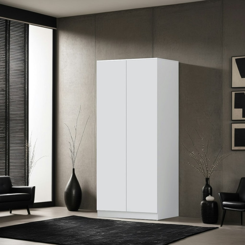 image 1 of FWStyle Stora 2 Door Wardrobe - Matt White White