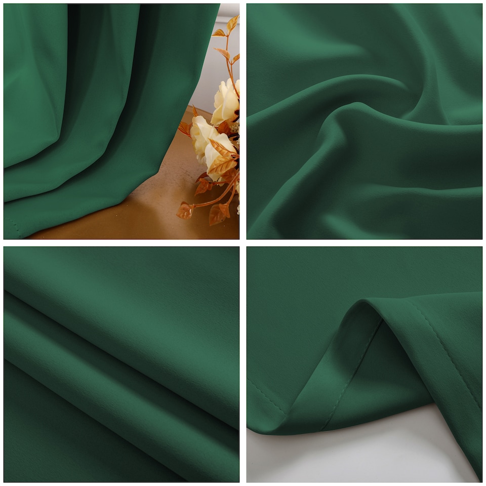 image 1 of Forest Green Blackout Curtains - Dark Thermal Eyelet - 46 x 72 Drop - 2 Panel | Green | One Size