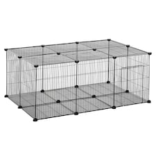 PawHut DIY Pet Playpen Cage 22 Piece w/Door Bunny Chinchilla Hedgehog Guinea Pig