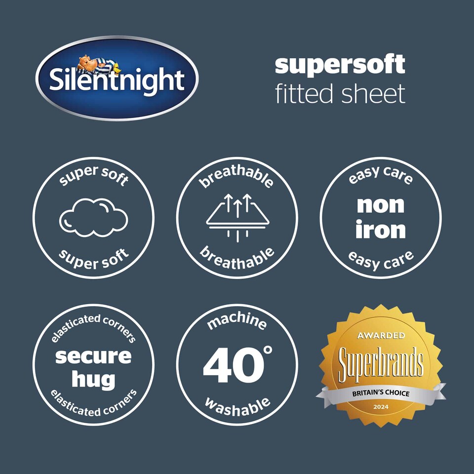 image 1 of Silentnight Supersoft Fitted Sheet and Pillowcase Set, Terracotta