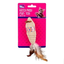 Pet Touch Cardboard and Feather Mouse Play Cat Toy