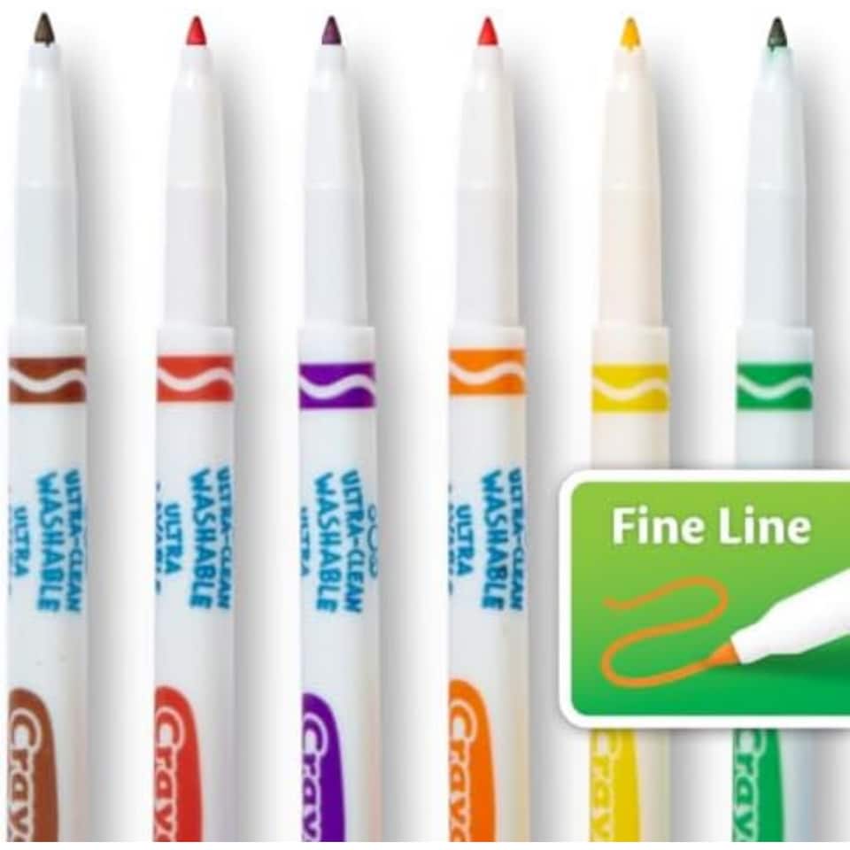 image 1 of Crayola Ultra Clean Fine Line Markers 40 Count
