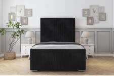 Sloomy Harrington Black Naples Bed Frame With 50" Upholstered Headboard 5' King