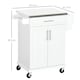 image 7 of HOMCOM Rolling Kitchen Cart Storage Trolley with Drawer Towel Rail Steel White | White
