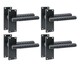 image 1 of Golden Grace 4 Pairs Victorian Knurled Diamond Cut T-Bar Interior Door Handle on Backplate Matt Black - 120mm x 40mm