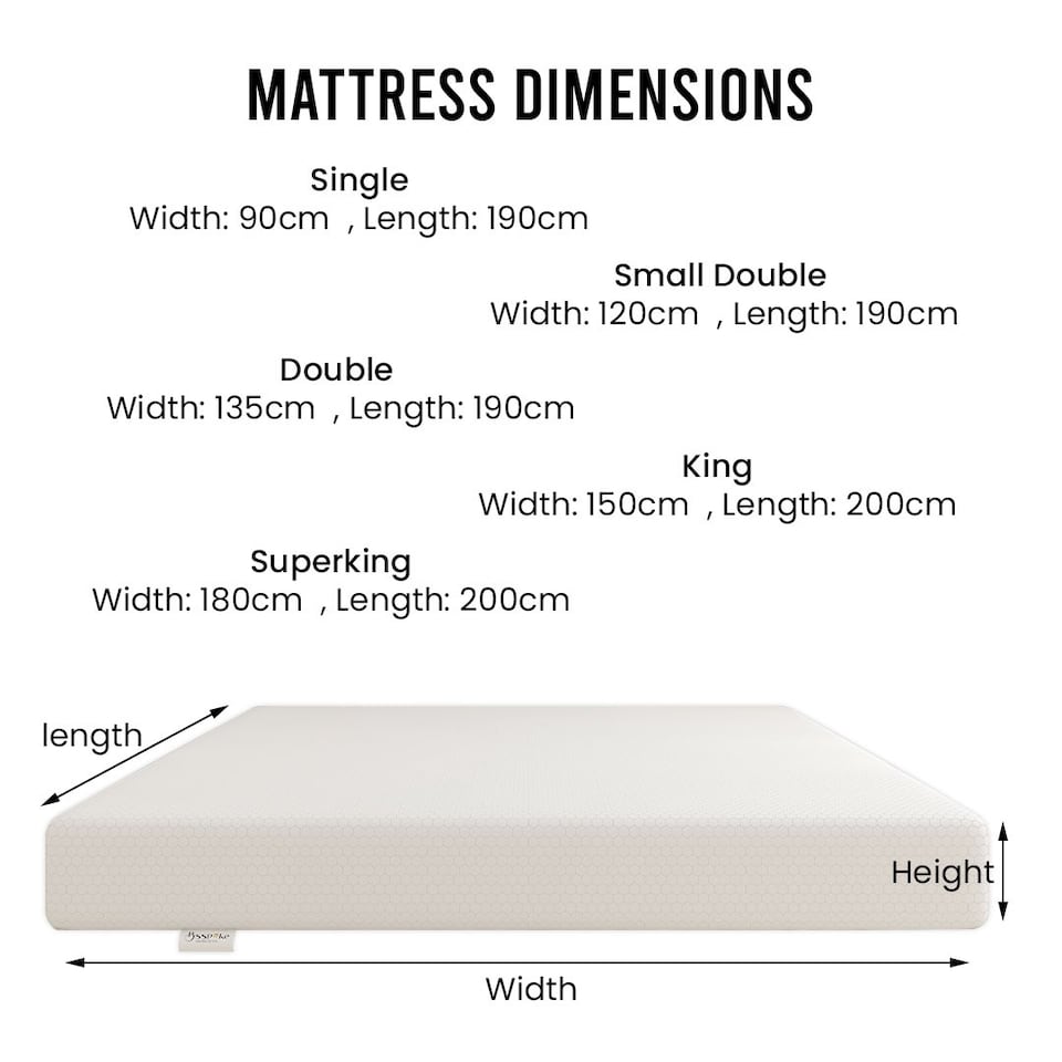 image 1 of 25CM MEMORY FOAM MATTRESS ORTHOPAEDIC BACK CARE MEDIUM FIRM 3FT 4FT DOUBLE 5FT 6FT SIZES