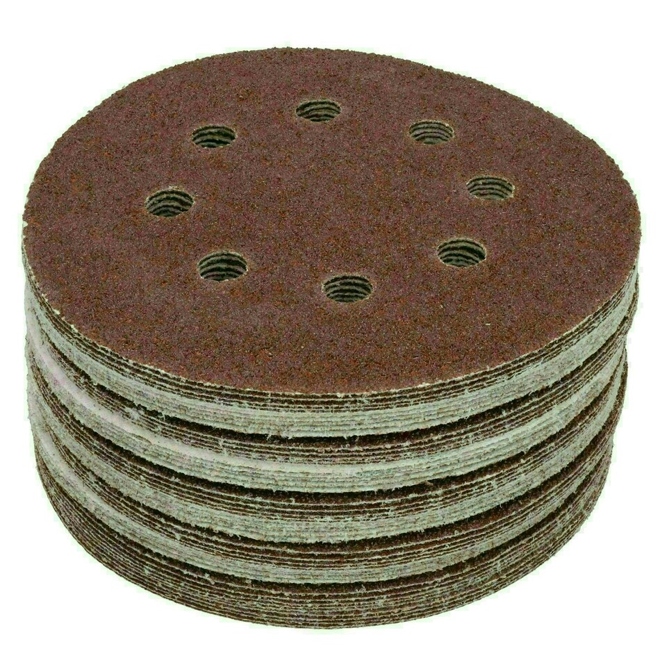 image 1 of Hook/Loop Sanding Abrasive Discs Orbital DA Palm Sander 100 PK 125mm Mixed Grit