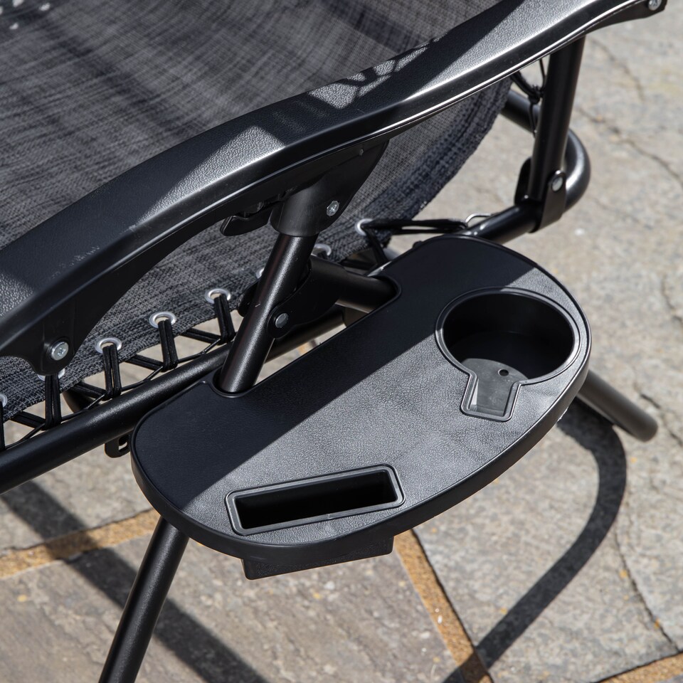 image 1 of Multi Position Garden Zero Gravity Relaxer Chair Sun Lounger in Mixed Grey | Grey | Grey