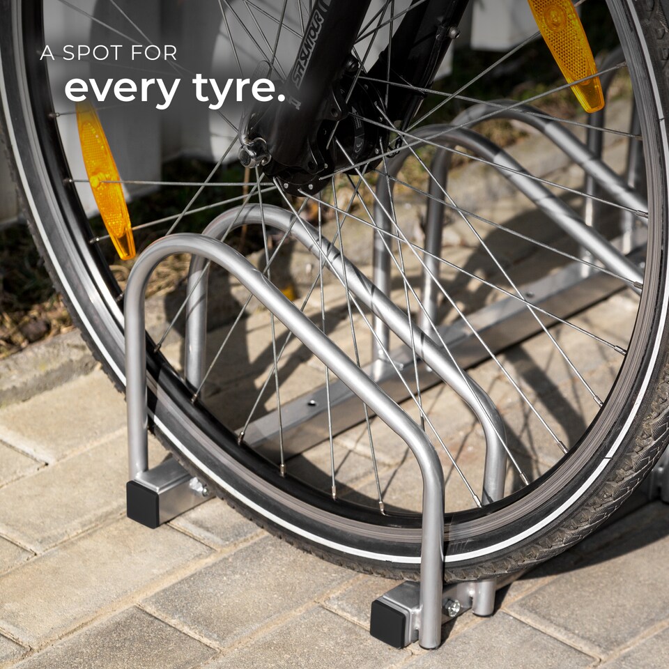 image 1 of Bicycle Rack Parkley -  floor or wall-mounted, coated steel, easy to install | Grey | silver | S | 1