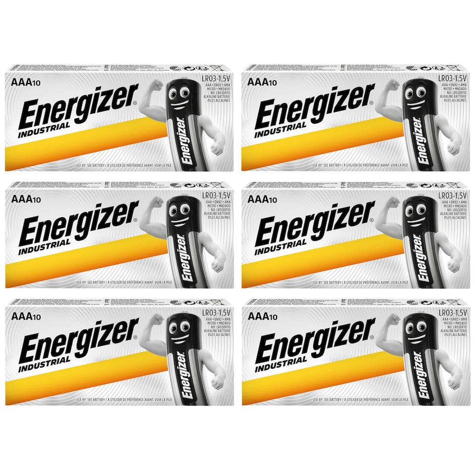 Energizer AAA Industrial Batteries - Pack of 10 | Chrome | AAA | 60