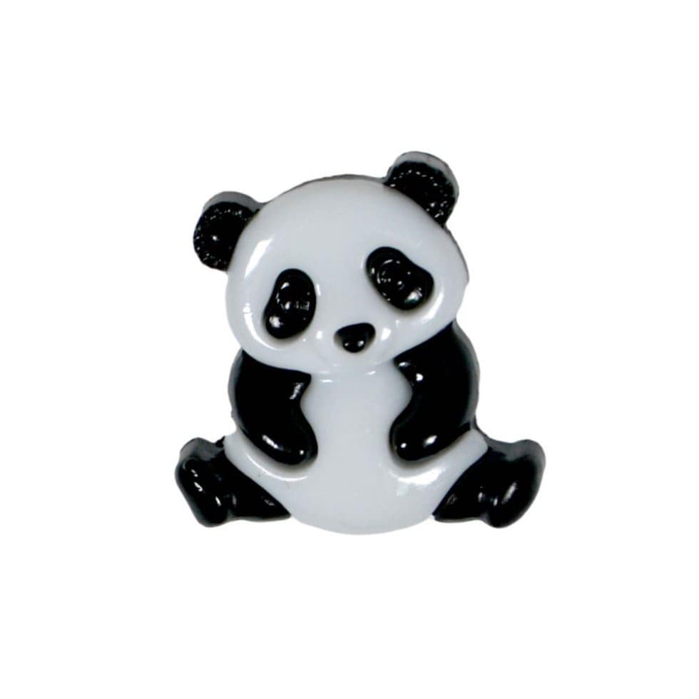 Minerva Black & White Panda Shape Buttons for Dressmaking - 23mm - per value pack of 50