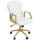 image 1 of Vinsetto Home Office Chair Button Tufted Desk Chair with Swivel Wheels White