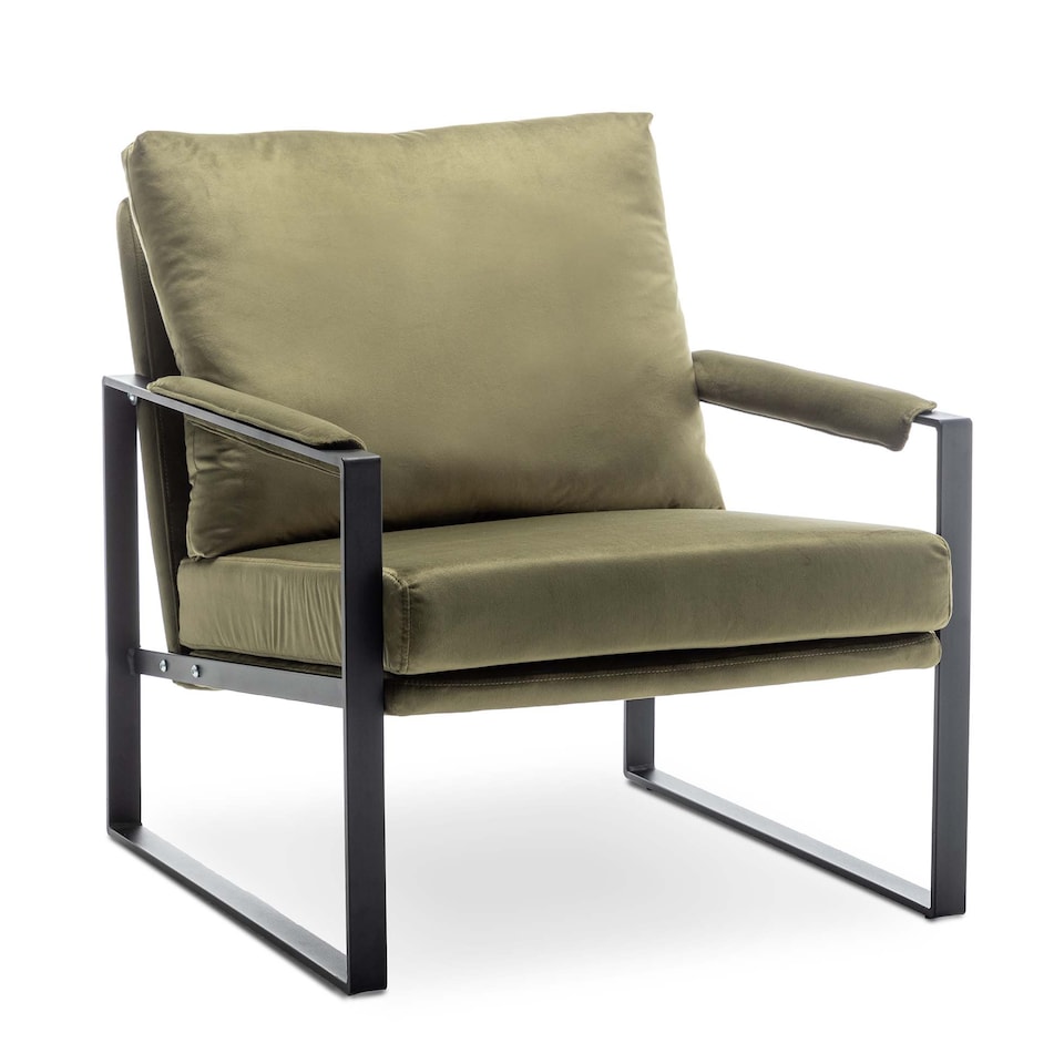 image 1 of Velvet Sage Green Graziana Accent Chair