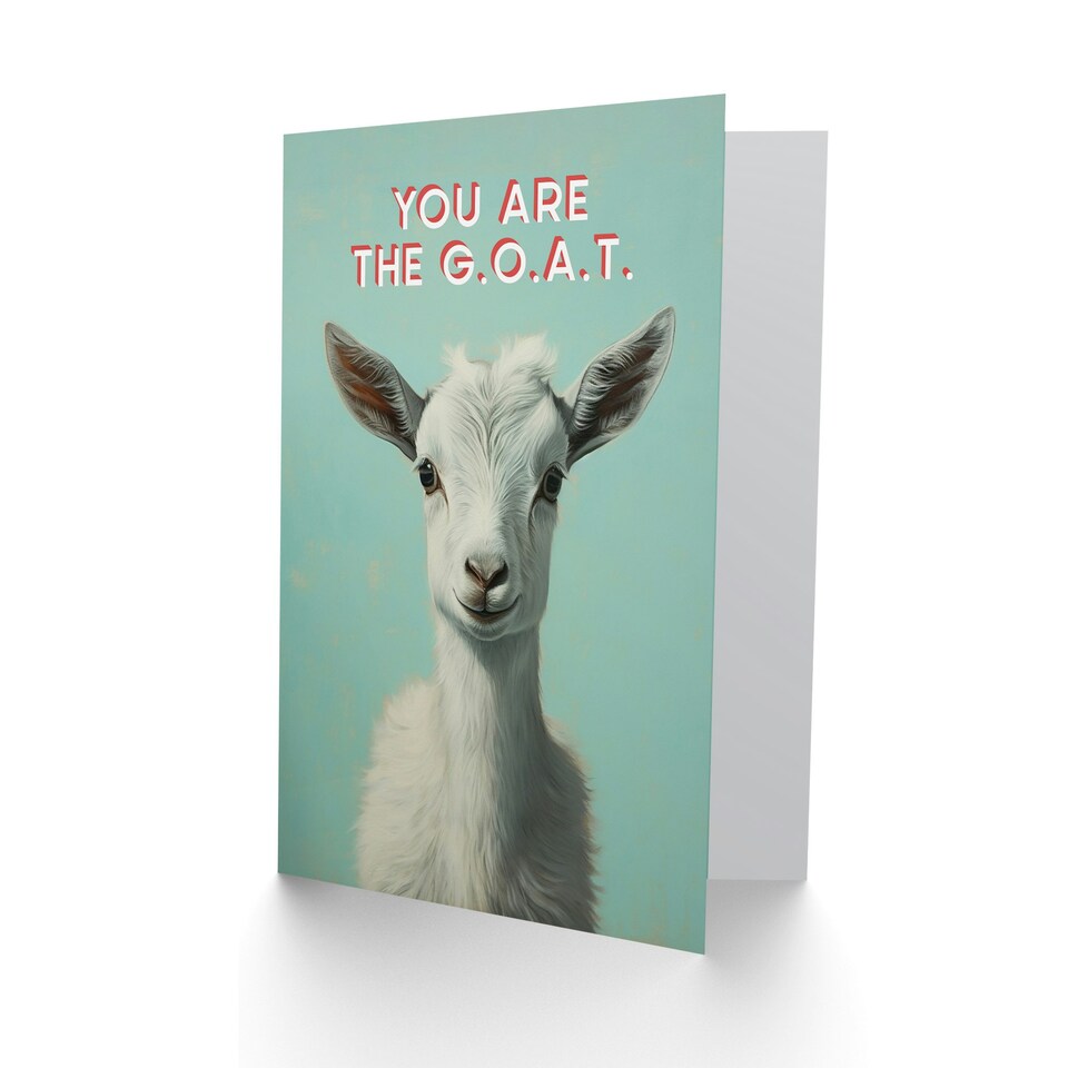 image 1 of Cute Greatest Time G.O.A.T. Goat Him Her Birthday Card