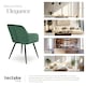 image 7 of Dining Chair Marilyn - with armrests, padded, velvet look, black steel legs - Set of 2 Green | Dark Green/Black