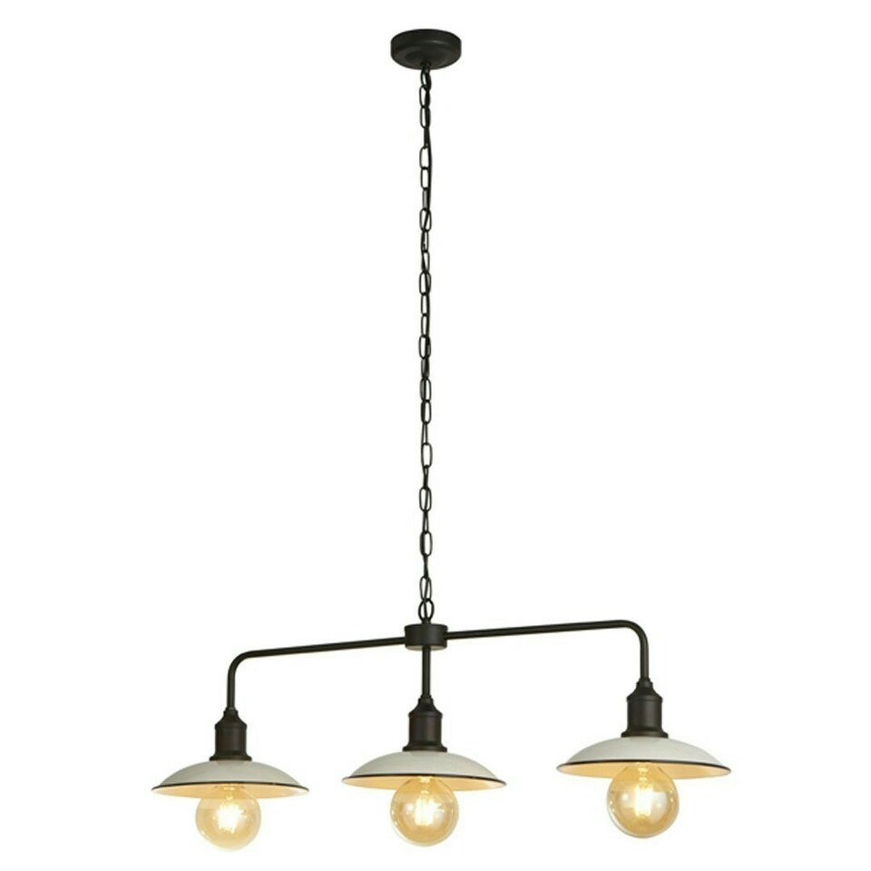 image 1 of Kestle 3 Light White Diner Ceiling Pendant Bar