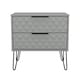 image 1 of Islay 2 Drawer Wide Bedside Table in Dusk Grey (Ready Assembled) | Grey | Dusk Grey