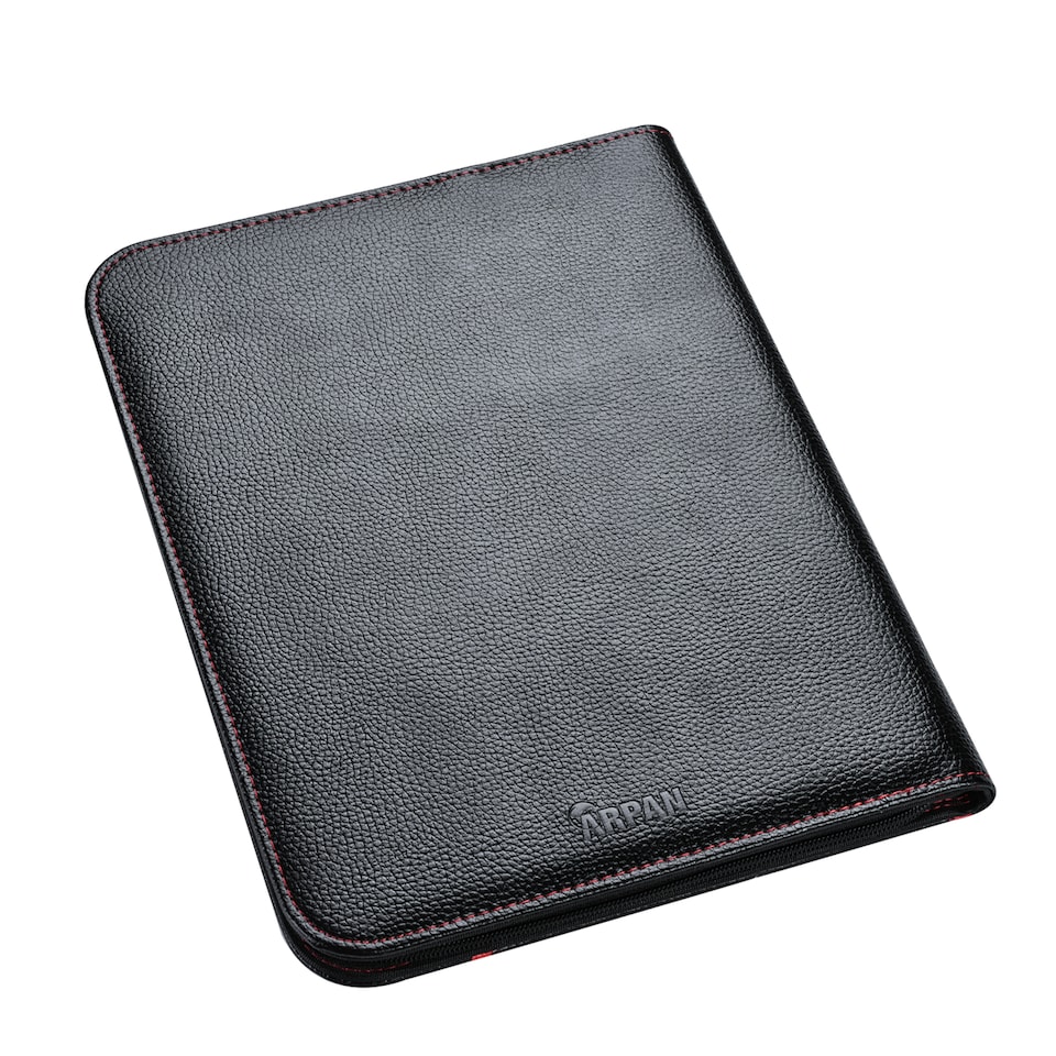 image 1 of A4 Zipped Conference Folder – Executive Portfolio with Calculator, Writing Pad, Pen Holder & Document Storage – Professional Faux Leather Business Organiser for Office, Meetings & Interviews