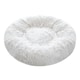 image 1 of Living and Home 60cm Round Donut Plush Dog Cuddler Bed, White White | M