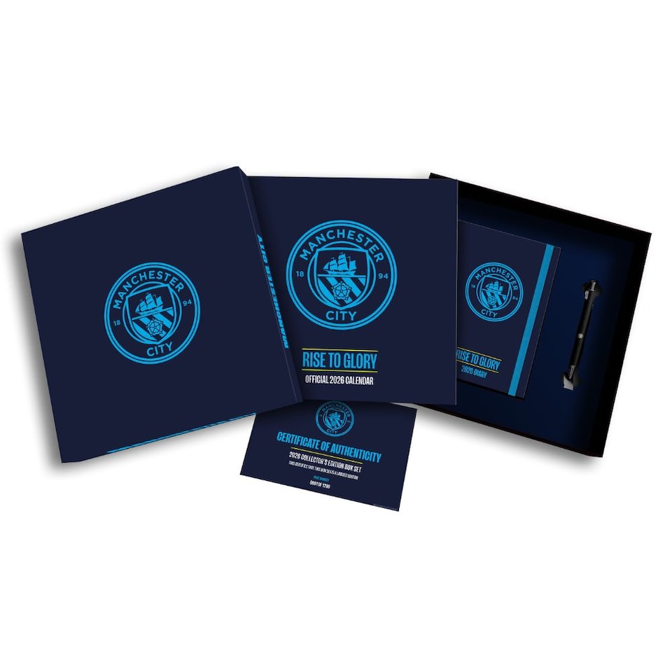MANCHESTER CITY FC 2026 CALENDAR & DIARY MUSICAL GIFT BOX