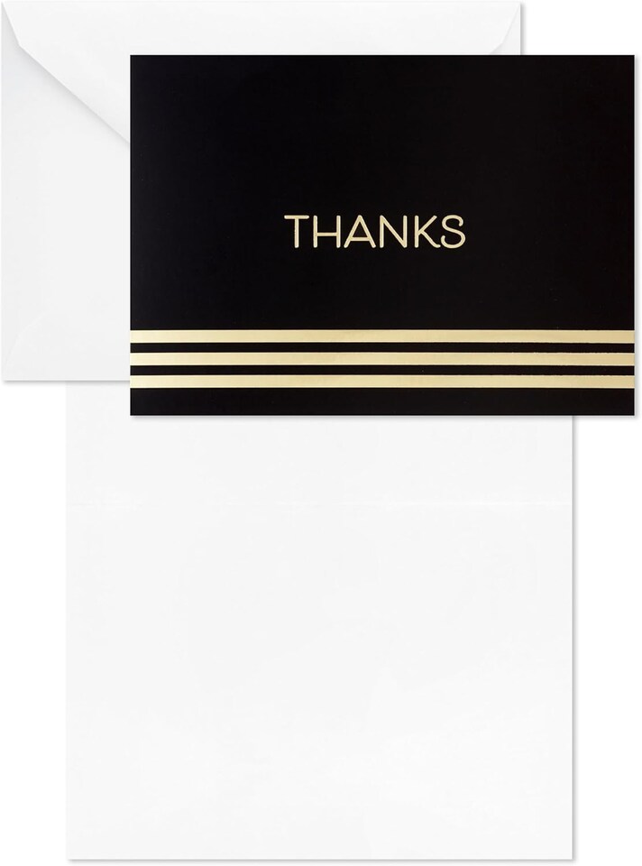 image 1 of Gold Foil Pack of 40 in 4 Designs Thank You Cards