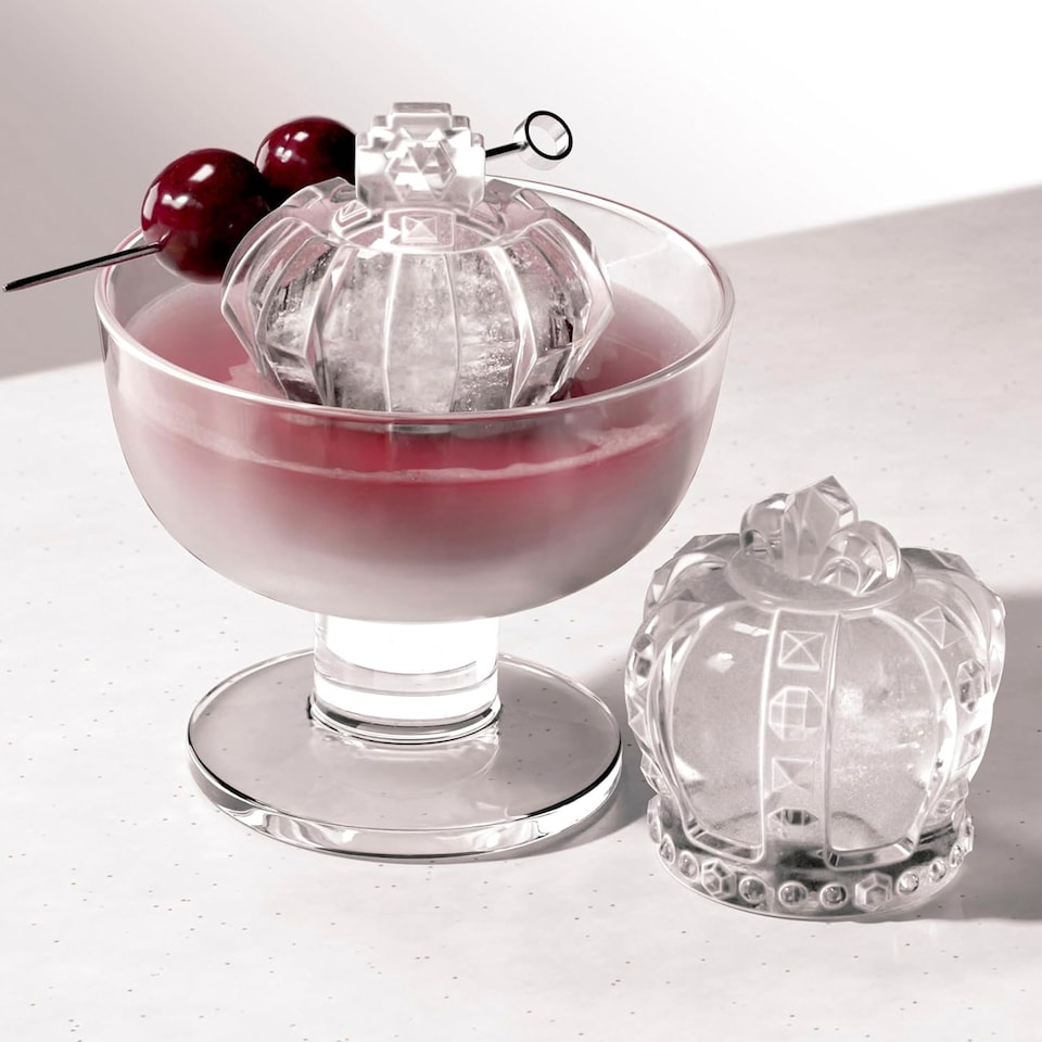image 1 of Crown Ice Moulds - Set of 2 Silicone Reusable Large Ice Makers | Red | Red | One Size | 2