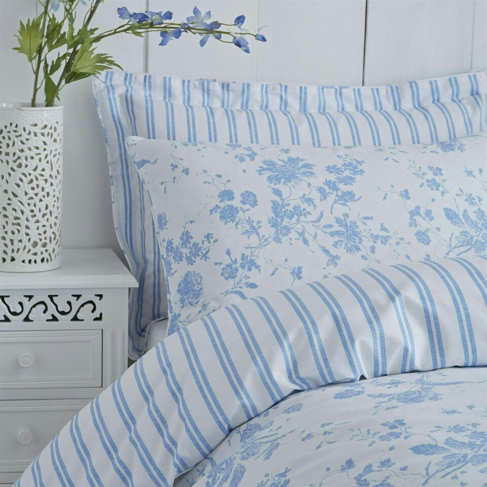 image 1 of Amelie Blue King Size Duvet Cover Set - SW Blue | King