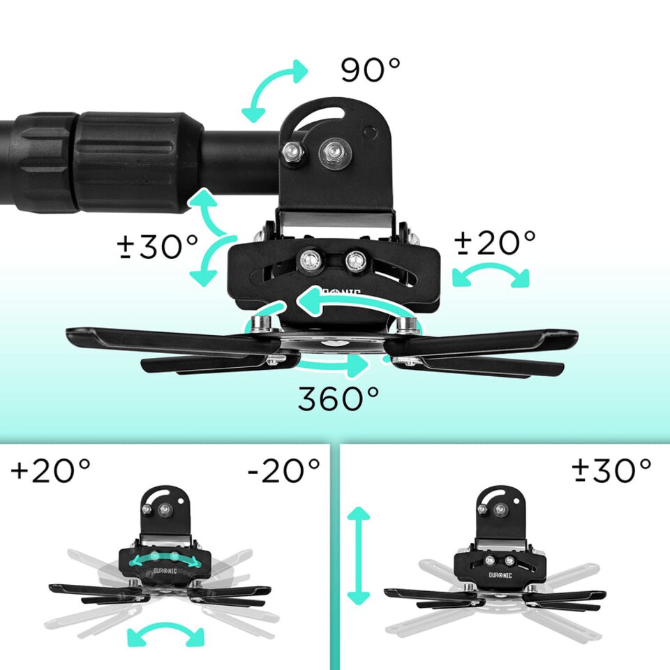 image 1 of Duronic PB04XL Universal Projector Mount Wall Ceiling 13.6kg Capacity