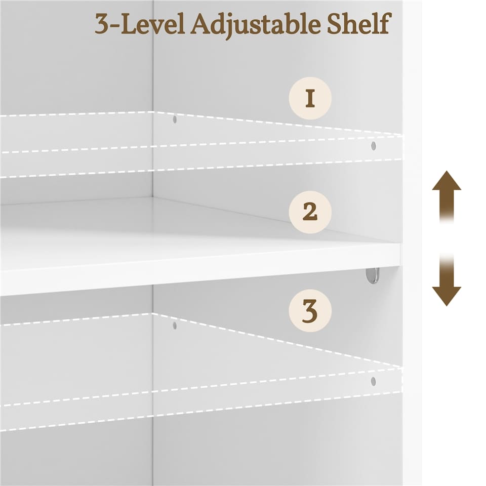 image 1 of Yaheetech Multipurpose Bathroom Floor Cabinet with Open Adjustable Shelves
