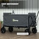 image 7 of Outsunny 120L Folding Collapsible Wagon with Adjustable Handle, Black