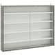 image 1 of HOMCOM 5-Tier Wall Display Shelf Unit Cabinet w/ Shelves Glass Doors Black/White