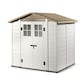 image 1 of Tuscany Evo 6'6inch x 5'4inch 200 Apex Plastic Shed Double Door with Two Perspex Windows | White