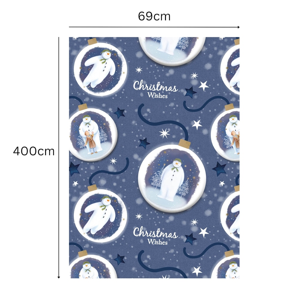 image 1 of The Snowman Christmas 4m Roll Wrapping Paper