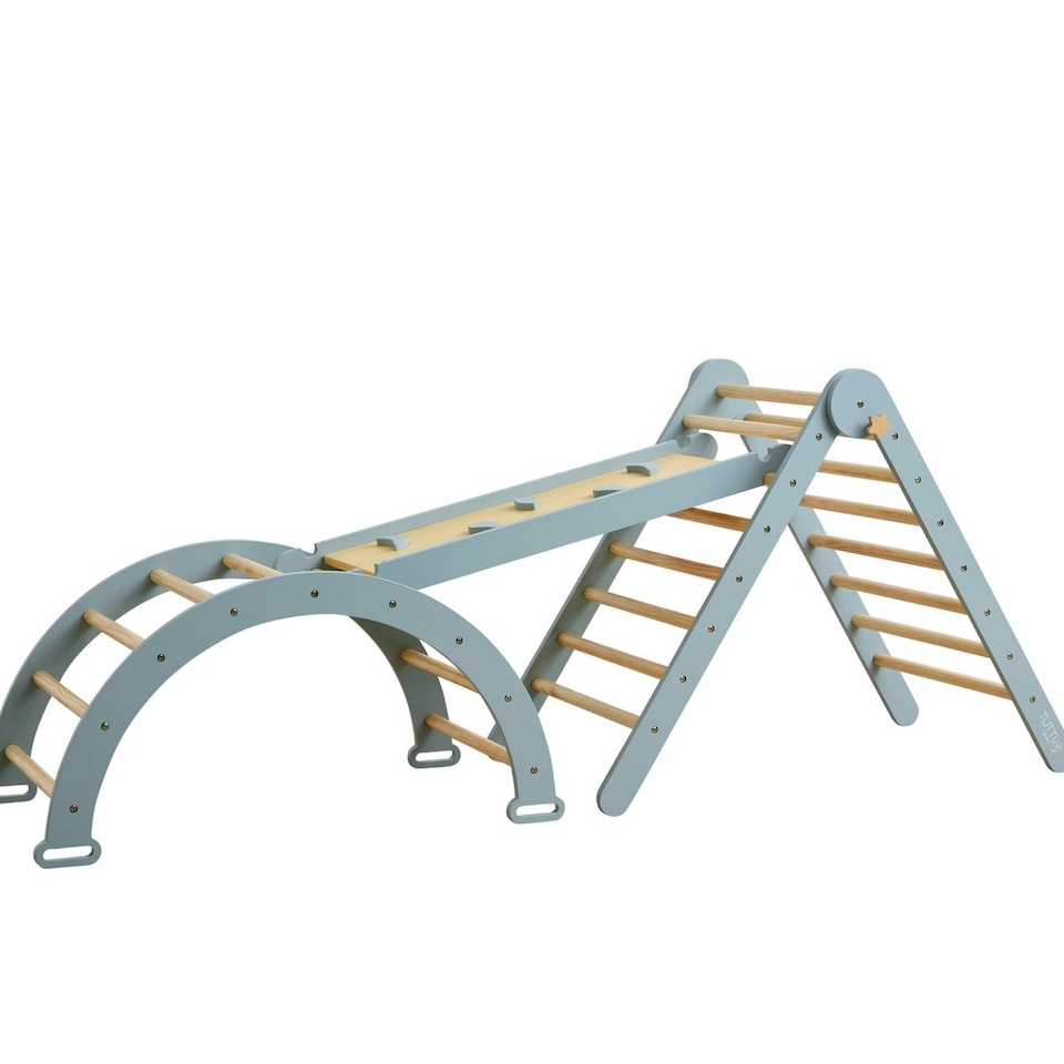 image 1 of Tutti Bambini Scala Montessori 3 in 1 Pikler Climbing Frame with Climbing Wall - Ocean Stone